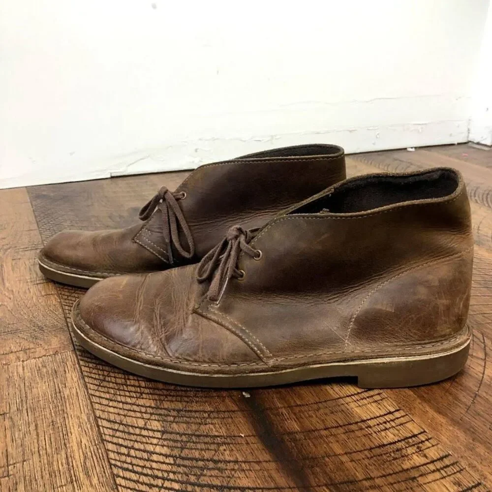 CLARKS 11 Bushacre 2 Chukka Boot leather beeswax brown Bootie mens